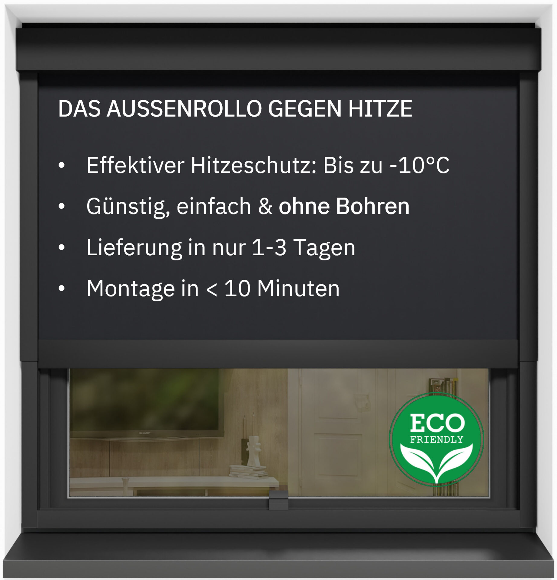 CLIP'N'SHADE Außenrollo - Rollo Test
